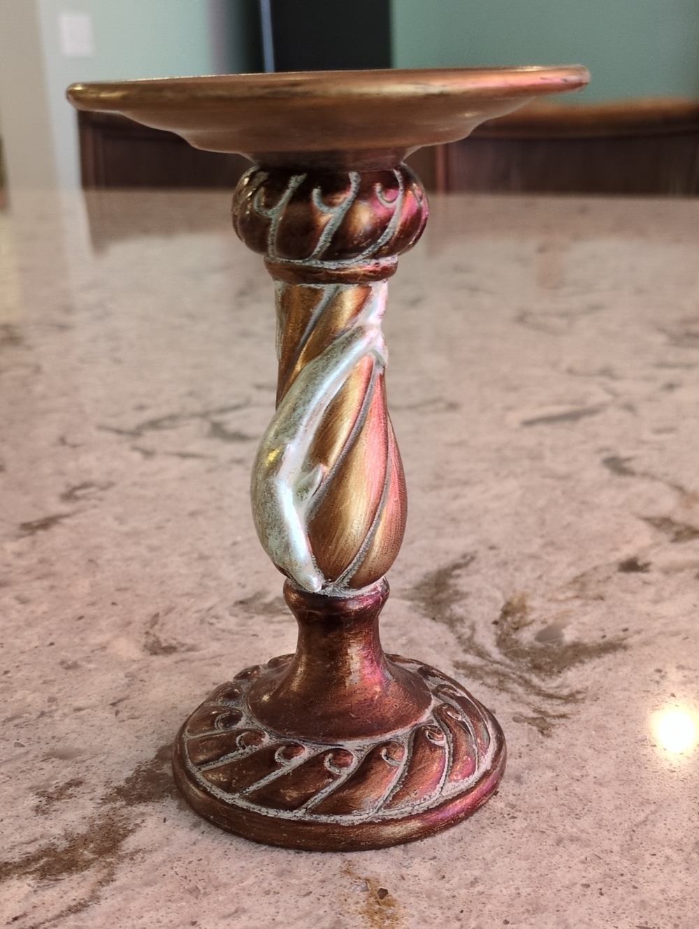 Vintage Bronze Dolphin Candle Holder